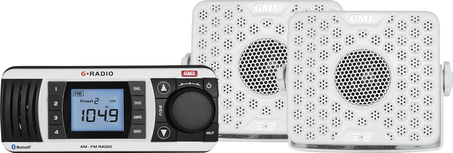 GME GR300BT Marine AM/FM Stereo With Bluetooth Wireless Connectivity