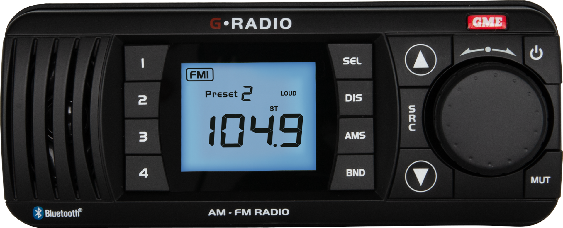 GR300BTB - Bluetooth AM/FM Marine Stereo - Black